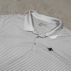 Nike Golf Disney Cruise Line Polo Shirt Mens 3XL White Striped Dri-FIT
